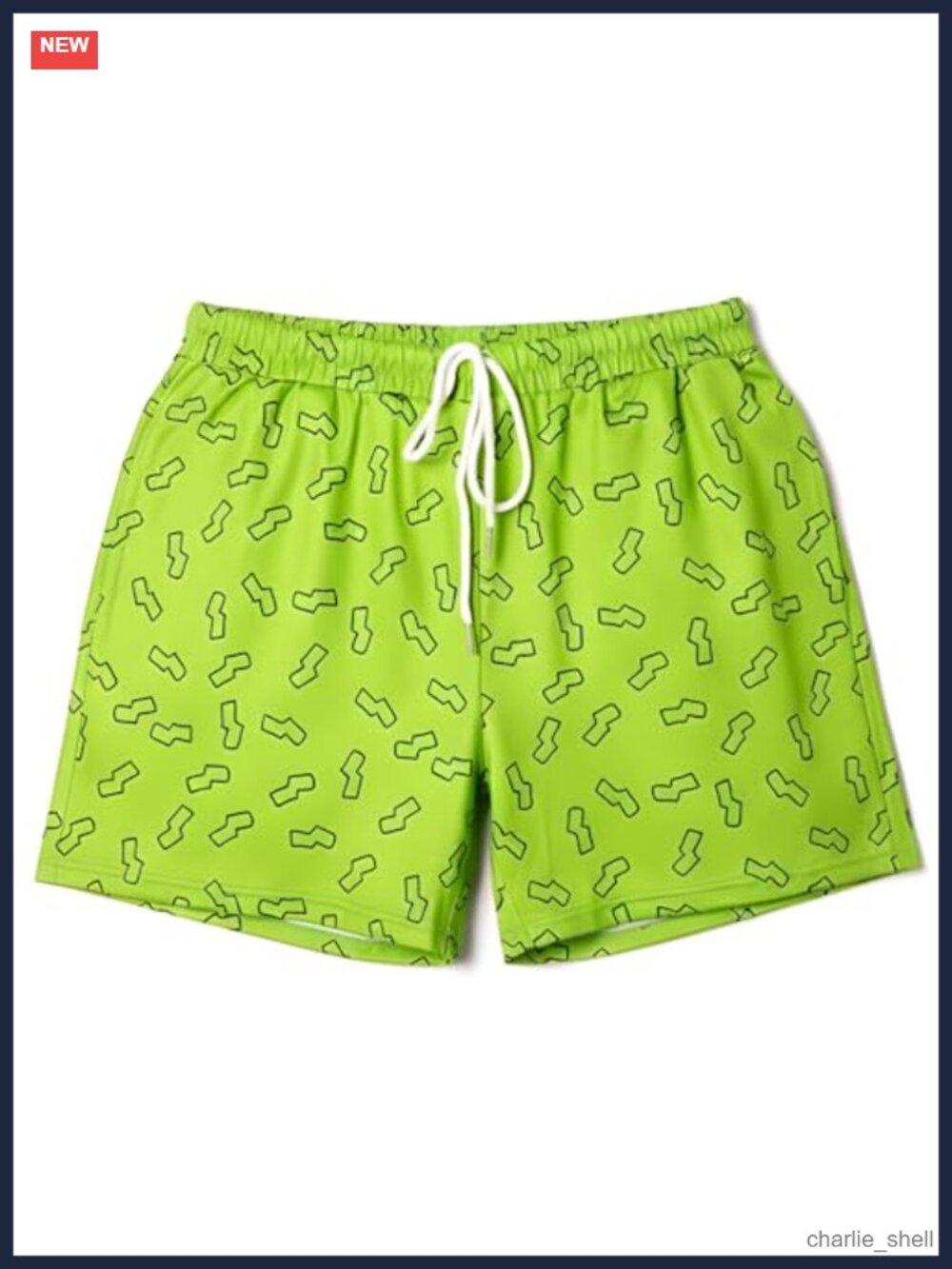 Mens Squiggles Pattern Shorts Retro 90s Neon Party Costume Shorts Polyester
